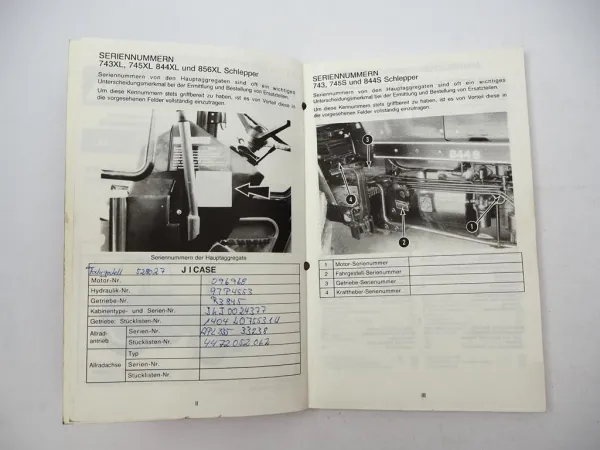 Original Case IHC 743 745 844 856 S XL Traktor Betriebsanleitung Wartung 1988