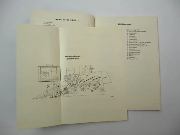 Original Claas Columbus Mähdrescher Betriebsanleitung Bedienung Wartung 1965