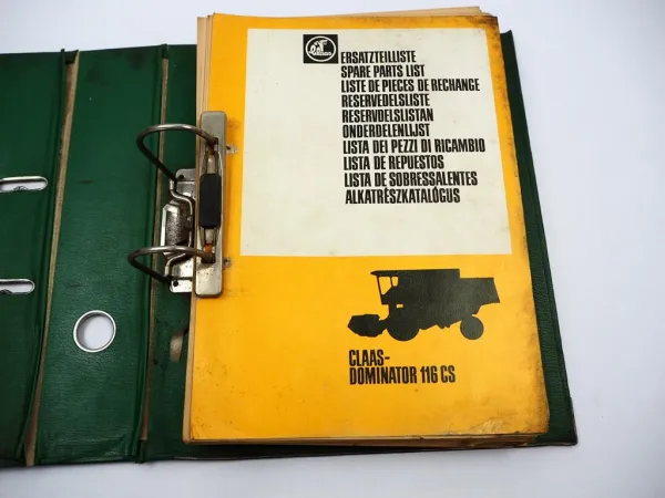 Original Claas Dominator 116 CS Mähdrescher Ersatzteilliste Spare Parts List 1982