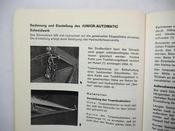 Original Claas Junior Automatic Mähdrescher Betriebsanleitung Wartung 1966