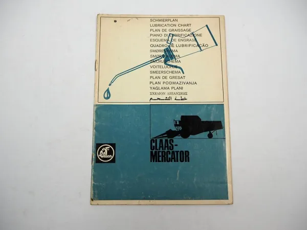 Original Claas Mercator Mähdrescher Schmierplan 1969