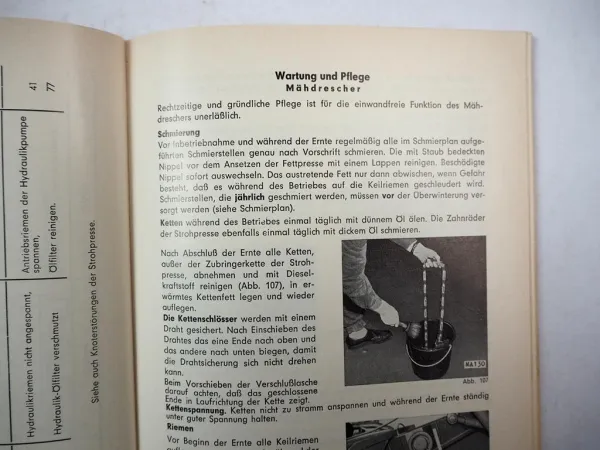 Original Claas Mercur Mähdrescher Betriebsanleitung Bedienungsanleitung 1965