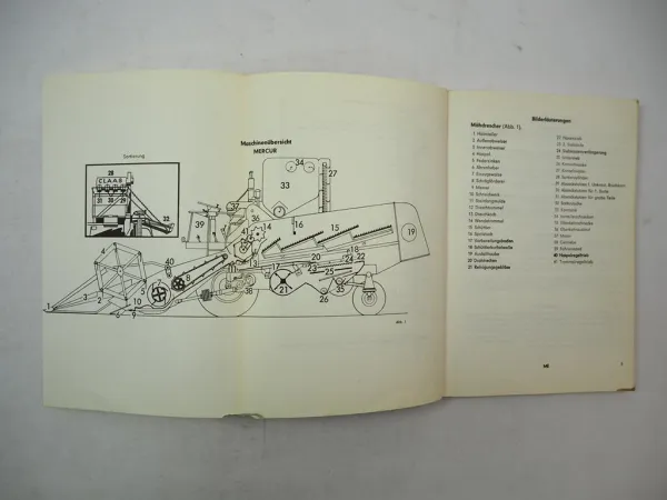 Original Claas Mercur Mähdrescher Betriebsanleitung Bedienungsanleitung 1966