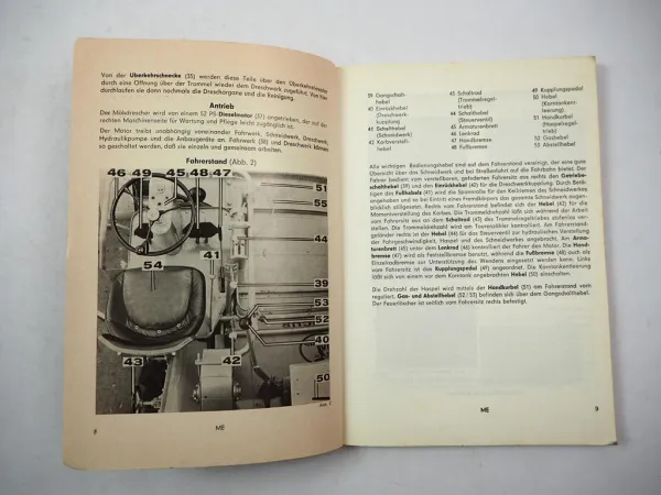 Original Claas Mercur Mähdrescher Betriebsanleitung Bedienungsanleitung 1966