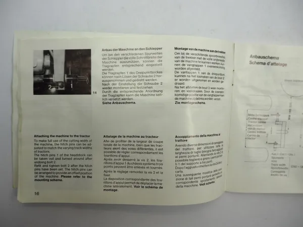 Original Claas WM 165 185 Mähwerk Betriebsanleitung Wartung Ersatzteilliste 1988