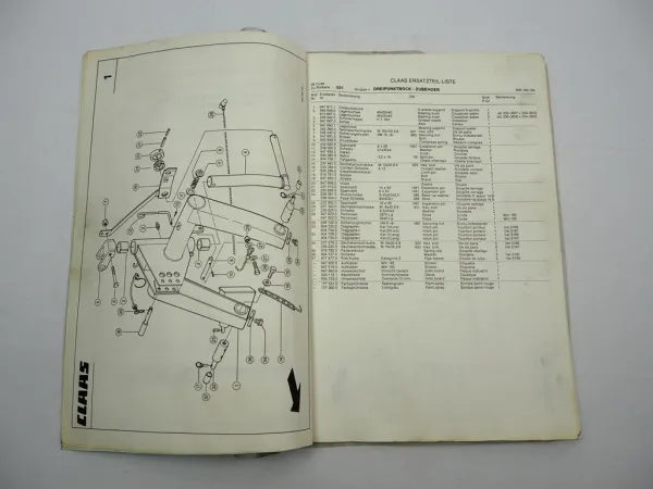 Original Claas WM 165 185 Mähwerk Betriebsanleitung Wartung Ersatzteilliste 1988