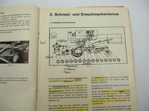 Original Clayson M122 Mähdrescher Betriebsanleitung Bedienung Wartung ca. 1970