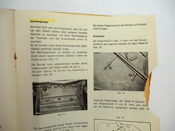 Original Clayson M122 Mähdrescher Betriebsanleitung Bedienung Wartung ca. 1970