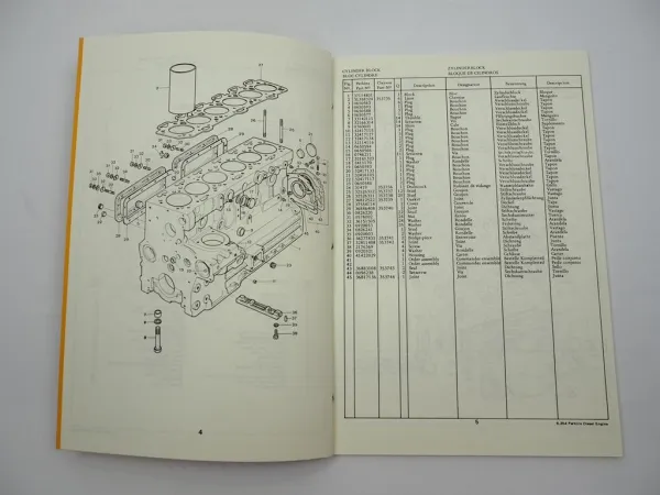 Original Clayson Perkins 6.354 Dieselmotor Ersatzteilliste Parts List 1970