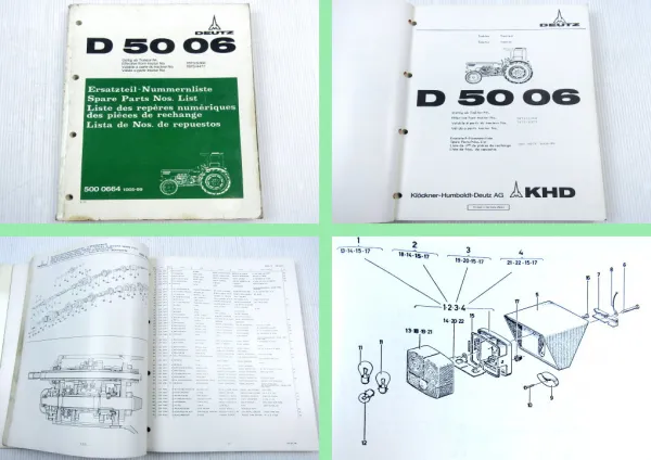 Original Deutz D 5006 Traktor Ersatzteilliste 1975 Parts List D5006