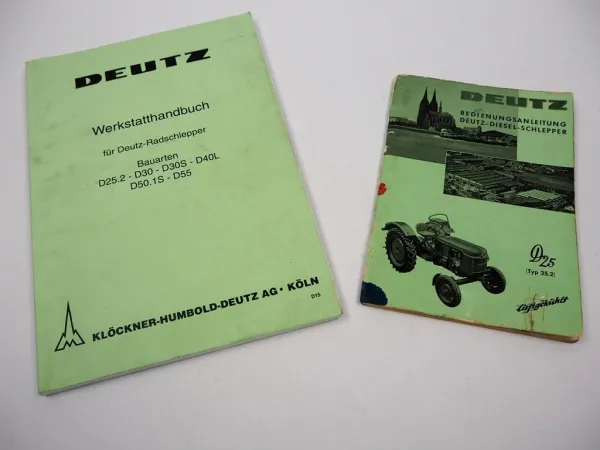 Original Deutz D25 Typ 25.2 Bedienungsanleitung Wartung Schaltplan 1961