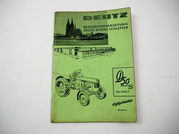 Original Deutz D50S Typ D50.1S Schlepper Betriebsanleitung Bedienung 1964