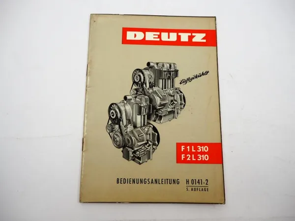 Original Deutz F1L F2L 310 Motor Betriebsanleitung Bedienung Wartung 6/1964