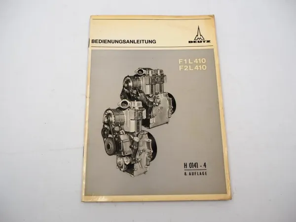 Original Deutz F1L F2L 410 Motor Betriebsanleitung Bedienung Wartung 1971