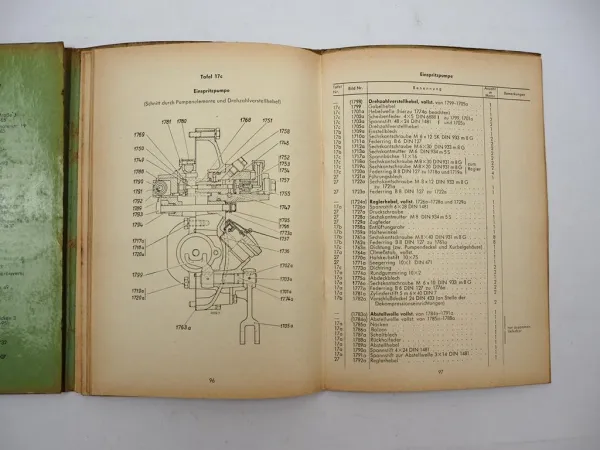 Original Deutz F2L 712 Dieselmotor Bedienungsanleitung Ersatzteilliste 1961