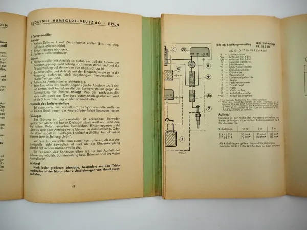 Original Deutz F4L F6L A4L A6L 514 Dieselmotor Betriebsanleitung 1961