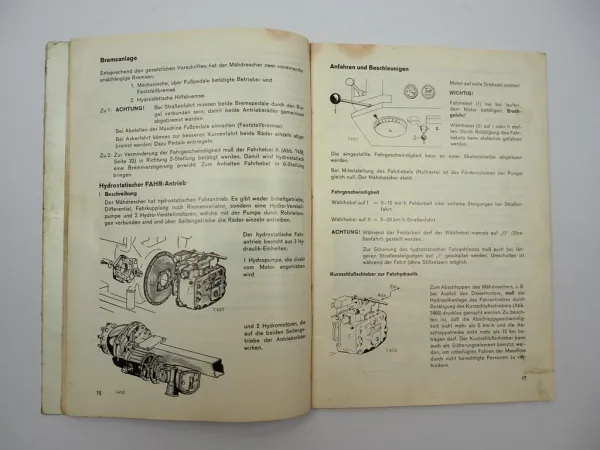 Original Deutz Fahr M1620 H Mähdrescher Betriebsanleitung Bedienung 1980
