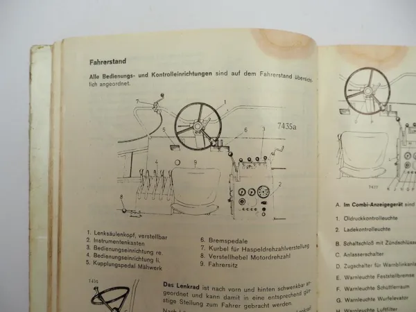 Original Deutz Fahr M1620 H Mähdrescher Betriebsanleitung Bedienung 1980