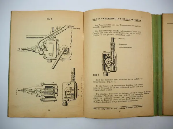 Original Deutz MAH 914 916 Dieselmotor Betriebsanleitung Ersatzteilliste 1950