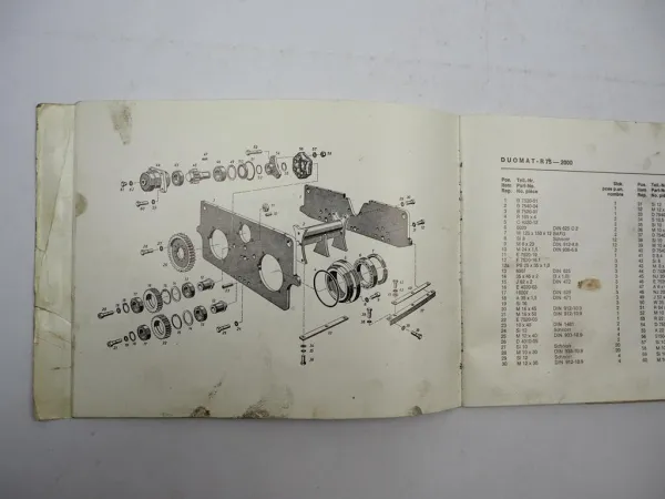 Original Duomat R75 Tandem Vibrationswalze Ersatzteilliste Spare Parts List 1975