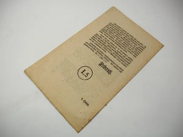 Original Edict wegen des Schiessens in Städten und Dörfern 1775 König Friedrich