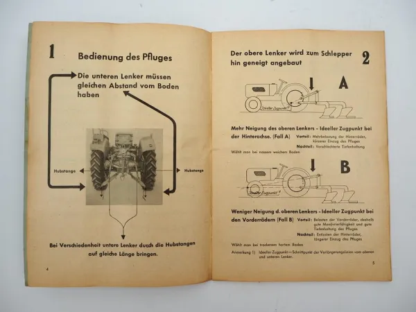 Original Eicher AG105 Anbau Winkel Drehpflug Betriebsanleitung Ersatzteilliste