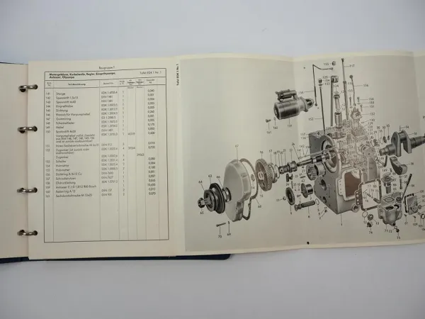 Original Eicher EM100 Leopard Schlepper mit EDK1 Motor Ersatzteilliste 1962