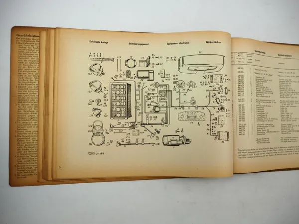 Original Fahr D130 A AH Dieselschlepper mit Motor Güldner 2LD Ersatzteilliste 1957