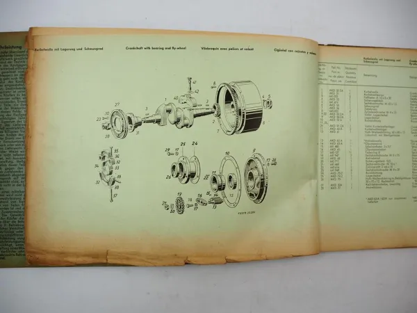 Original Fahr D180H Dieselschlepper mit Motor AKD112Z Ersatzteilliste 1955
