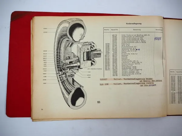 Original Fahr D30L Dieselschlepper mit Deutz F2L Motor Ersatzteilliste 1952