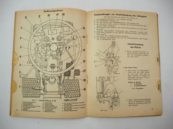 Original Fahr D90 D90H Dieselschlepper Betriebsanleitung Wartung 1954