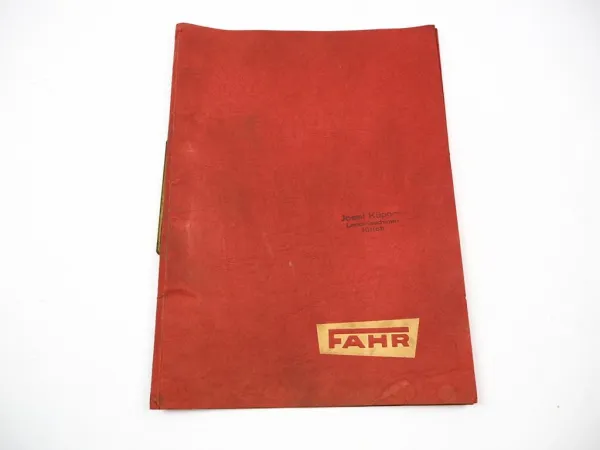 Original Fahr Prospektmappe Hefter leer