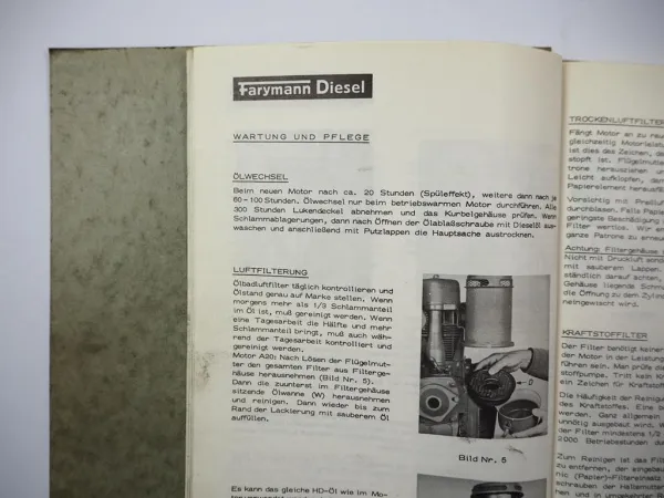 Original Farymann Diesel A 10 20 30 40 Motor Betriebsanleitung Ersatzteilliste 1976