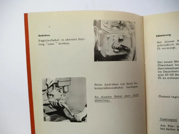 Original Farymann Diesel G GS LG LGS Motor Betriebsanleitung Ersatzteilliste 1966