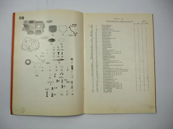 Original Farymann Diesel G GS LG LGS Motor Betriebsanleitung Ersatzteilliste 1966