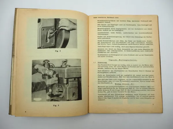 Original Farymann Dieselmotor Typ LK E LE D LD G LG Betriebsanleitung Wartung 1961