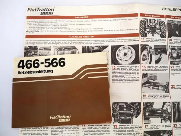 Original Fiat 466 566 Schlepper Betriebsanleitung Bedienung Wartung 1982