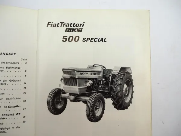 Original Fiat 500 special Schlepper Betriebsanleitung Bedienung Wartung 1979