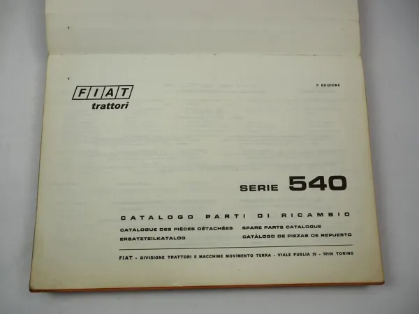 Original Fiat 540 Traktor Ersatzteilliste Cataolgo parti di ricambio 1972