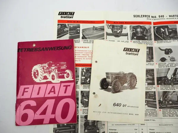 Original Fiat 640 Schlepper Betriebsanleitung Bedienung Wartung 1973