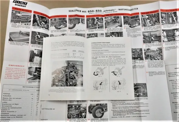 Original Fiat 650 Schlepper Betriebsanleitung Bedienungsanleitung Wartung 1968