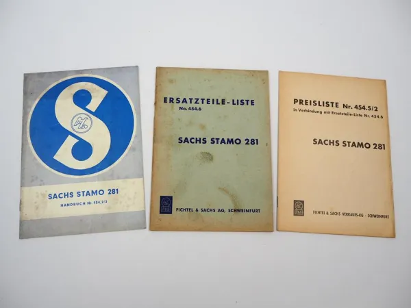 Original Fichtel & Sachs Stamo 281 Motor Betriebsanleitung Ersatzteilliste 1963