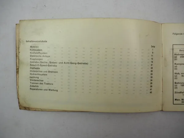 Original Ford 2000 3000 4000 5000 Traktor Technische Daten ca. 1970