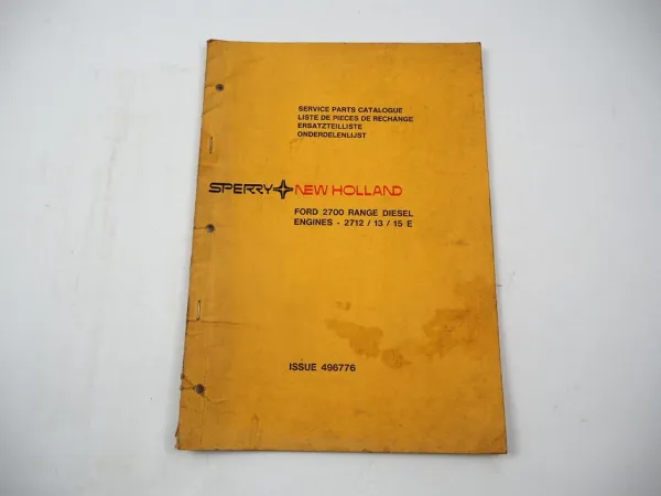 Original Ford 2712 2713 2715 E Diesel Motor für New Holland Ersatzteilliste 1976