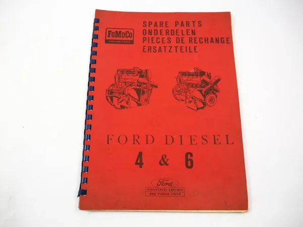 Original Ford Dieselmotor 4 und 6 für Schlepper Mähdrescher Ersatzteilliste 1965