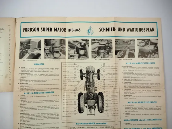 Original Ford Fordson Super Major FMD-50S Traktor Betriebsanleitung 1962