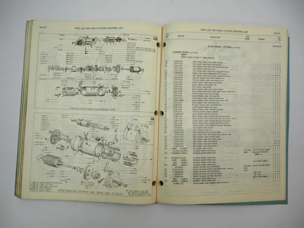 Original Ford Industrial Engines 4 & 6 Cylinder Spare Parts List 1957 - 1966
