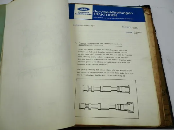 Original Ford Traktoren Service Mitteilungen 1965 - 1976 Werkstatthandbuch