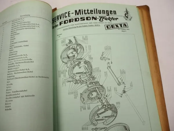 Original Fordson Dexta Traktor Service Mitteilungen 1958 - 1962 Werkstatthandbuch