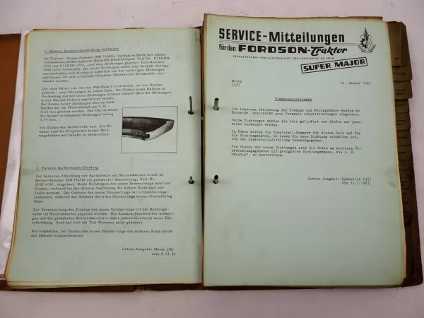 Original Fordson Major FMD50 Traktor Werkstatthandbuch 1959/62 Reparaturanleitung